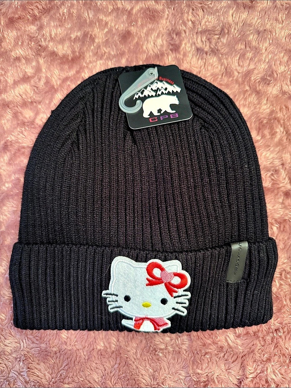 Hello Kitty Black Beanie NWT